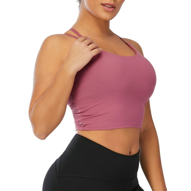 LELINTA Sports Bra for Women Yoga Tops for Women Tank Top with Built in Bra  Fitness Workout Running Shirt 