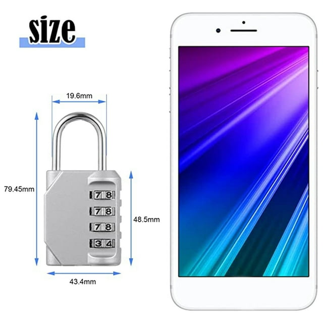 VONKY Digital Combination Lock Resettable Waterproof Password Padlock Suitcase Luggage Safety Protector Door Gate Locking Tool As shown