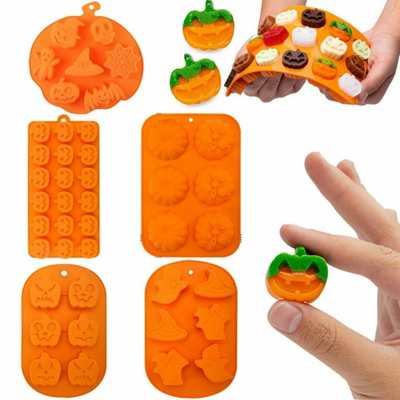 Cookie Cutters,Silicone Halloween Pumpkin Baking Set Non Stick Chocolate Jelly Fondant Cake Baking For Party Gift With Shape Of Bat