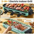 thumbnail image 3 of 1500W Electric Indoor Grill,2 in 1 Portable Smokeless Indoor Raclette Table Grill,Korean BBQ Grill for Kitchen with Grill Net & Non-Stick Cooking Removable Plate 5 Temperature Control,Dishwasher Safe, 3 of 9