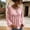 02-Pink, variant on Women's Solid Color Round Neck Lace Patchwork Blouse, Long Sleeve Hollow Out Casual Shirt, Loose Fit Eyelet Top for Daily Office Holiday Wear 01-Navy XXL
