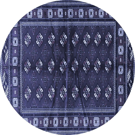 Ahgly Company Indoor Round Persian Blue Traditional Area Rugs, 3' Round