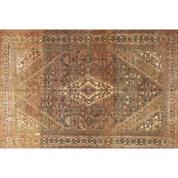 Ahgly Company Indoor Rectangle Traditional Saddle Brown Medallion Area Rugs, 5' x 8'