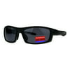 Mens Narrow Polarized Rectangular Warp Plastic Sport Sunglasses Matte Black