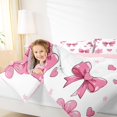 thumbnail image 4 of Feelyou Fashion Pink Bowknot Full Size Comforter Sets, Love Heart Flower Bedding Comforter Set, Teens Kids Girls Women Reversible Bedding Sets, Microfiber Bedroom Decor, 3-Piece, 4 of 8