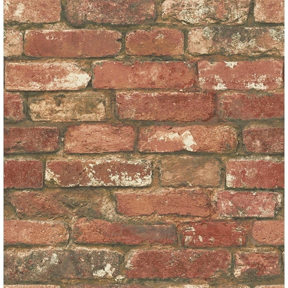 NuWallpaper Peel & Stick Vinyl Brick Wallpaper, Red – 20.5 in × 18 ft Roll