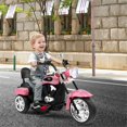 thumbnail image 3 of Pemberly Row 6V Kids Ride On Chopper Motorcycle 3 Wheel Trike Pink, 3 of 8