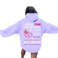 thumbnail image 4 of Cancer Awareness Ladies Long Sleeve Letter Print Hooded Pullover Sweatshirt for Everyday Comfort Support, 4 of 8