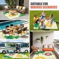 thumbnail image 4 of Summer Swimming Rings Outdoor Rug for Patio/Deck/Porch, Non-Slip Large Area Rug 4 x 6 Ft, Floral Plumeria Yellow Wooden Indoor Outdoor Rugs Washable Area Rugs, Reversible Camping Rug Carpet Runner, 4 of 8