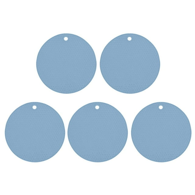 5Pcs Insulation Pad with Hanging Hole Honeycomb Design Anti-scalding TPR Dining Room Kitchen Table Tableware Placemat for Gifts