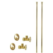 Westbrass 5/8" x 3/8" OD x 20" Bullnose Faucet Supply Kit with Round Handle Angle Valve, Polished Brass