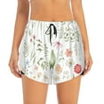 thumbnail image 2 of Balery Wildflower Watercolor 2 Pantalones cortos deportivos para mujer con forro y dos bolsillos, elásticos, para entrenamiento, gimnasio, yoga-Medium, 2 of 7