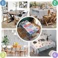 thumbnail image 5 of Rectangle Boho Patchwork Waterproof Tablecloth 60×102 Inch,Bohemian Style Stitching Colorful Floral Vintage Reusable Indoor/Outdoor Durable Table Cover for Party Kitchen Dinner Room Decor, 5 of 6