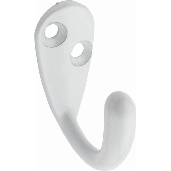National Hardware White Single Cloth Wardrobe Hook, 2 per Card N248-377