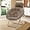 Light Brown, variant on WYDK Round Comfy Saucer Chair with Headrest Large Cozy, Metal Frame Cozy Lounge Lazy Chair Folding Faux Fur Saucer Chair for Adults, Foldable Papasan Moon Chair(White)