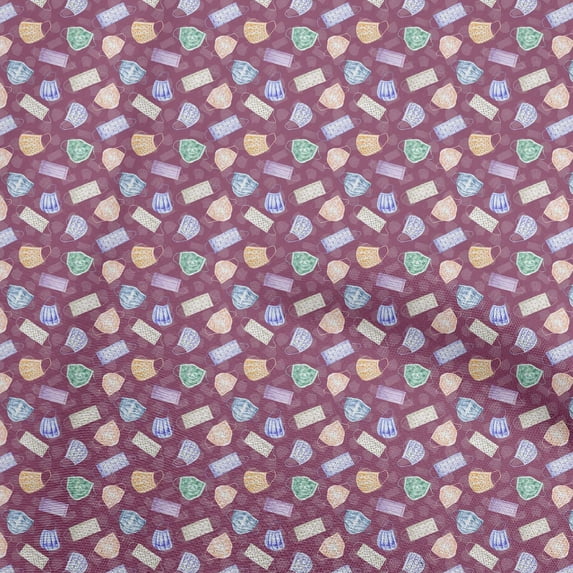 oneOone Silk Tabby Wine Fabric Mask Dress Material Fabric Print Fabric By The Yard 42 Inch Wide