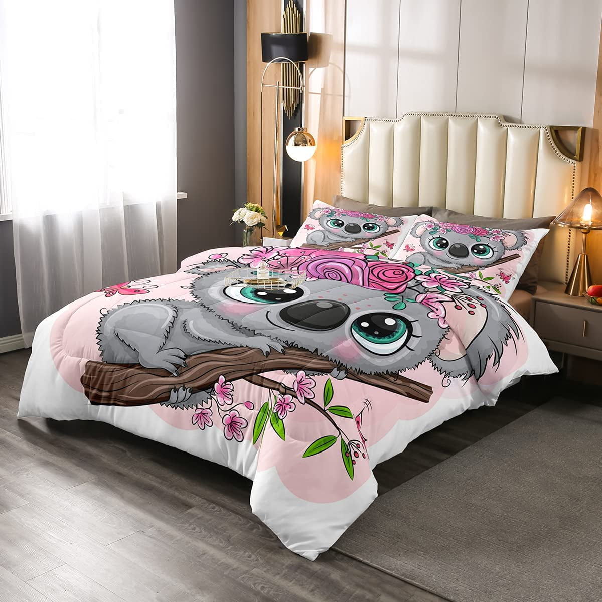 WEIS Cartoon Koala Comforter Set Full Size, Cute Koala Bedding Set