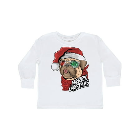 

Inktastic Merry Christmas Pug Gift Toddler Boy or Toddler Girl Long Sleeve T-Shirt