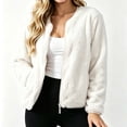 thumbnail image 5 of KICILVS Womens Fuzzy Sherpa Fleece Jacket Zip Up Stand Collar Soft Lightweight Winter Outerwear Warm Cozy Coat, 5 of 6