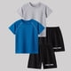 thumbnail image 3 of Odeerbi Conjunto Deportivo de Niños de 2 Paquetes Con Rayas Reflectantes, Trajes Deportivos de Secado Rápido Transpirable, Conjunto de Pantalones Cortos de Camiseta de 2 Piezas, 5-12 Años, 3 of 8