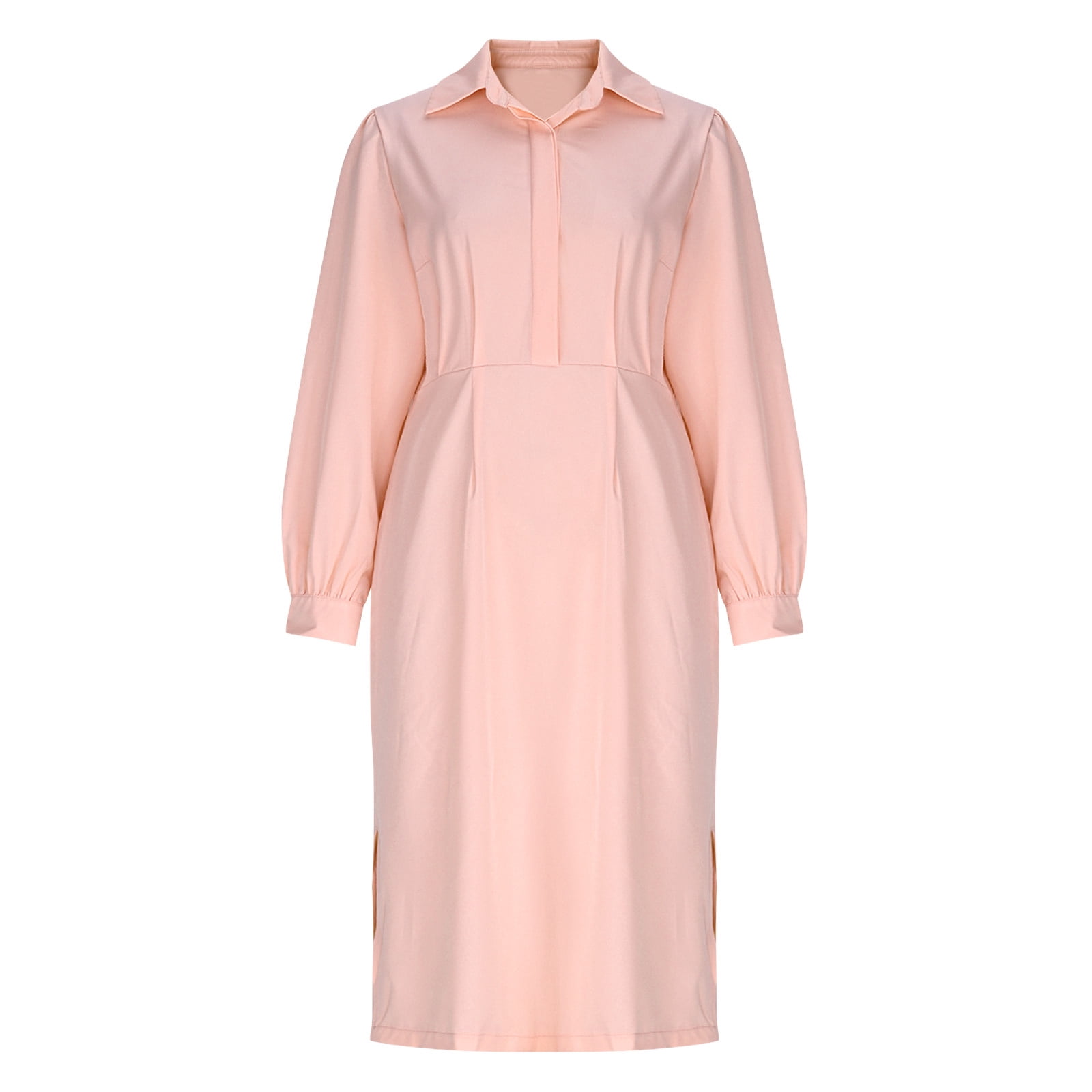 Oplxuo Elegant Knee Lenght Pencil Dress for Women Wrap V Neck Long Sleeve Wear to Work Business Sheath Church Dresses