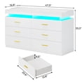 thumbnail image 2 of Afuhokles Dressers for Bedroom, 6 Drawer Dresser with 2 Pull-Out Trays, White, 2 of 8