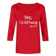 thumbnail image 6 of Jsaierl Tops for Women 3/4 Sleeve Summer Round Neck Shirts Cute Print Petite Blouses Work Dressy T-shirts Top S-5XL, 6 of 6