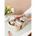thumbnail image 2 of SEARIPE Cosmetic Bag Plain Multi Layer Makeup Bag Zipper Organizer Toiletry Bag Waterproof Travel Bags for Women and Girls White, 2 of 8