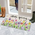 thumbnail image 6 of Spring Welcome Mats Hello Spring Floral Decor Door Mat Colorful Tulip Flower Indoor Entrance Cute Decorative Outdoor Doormats Non Slip Outside Door Mats for Front Door Rugs, 30 * 17 in, 6 of 6
