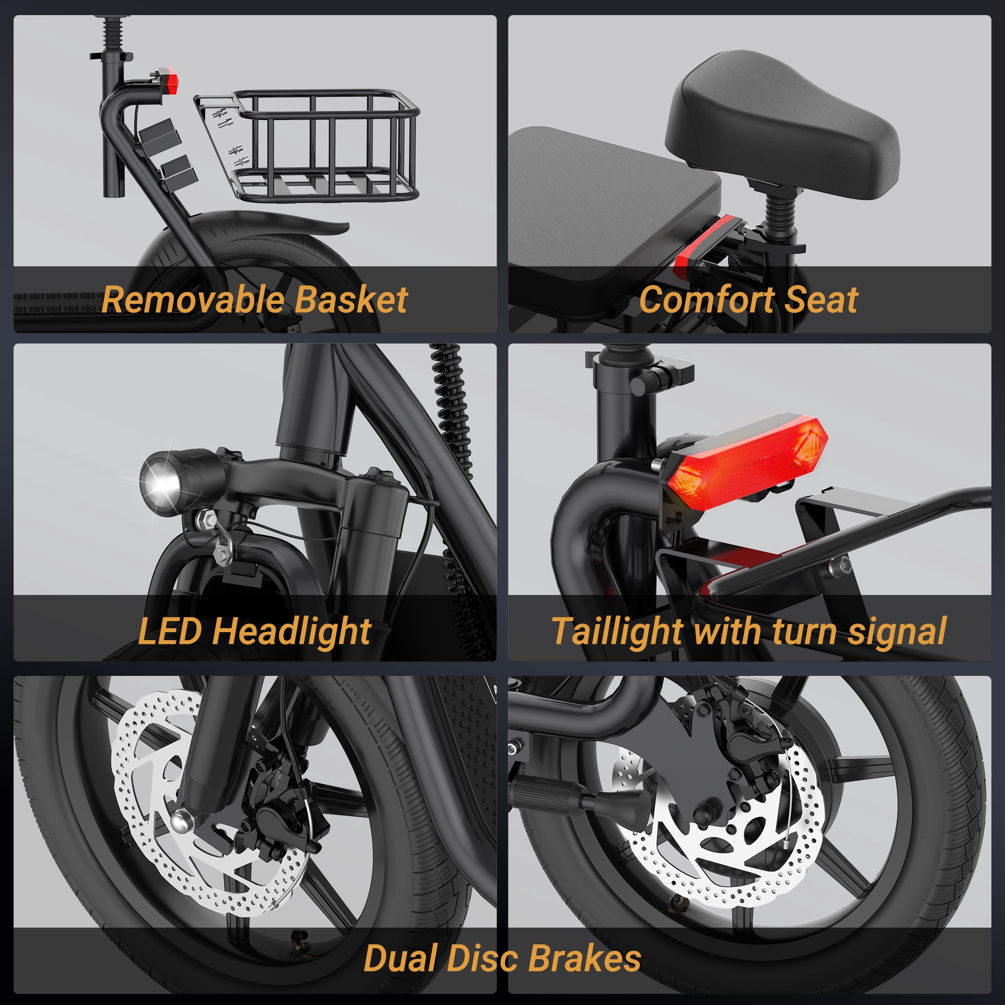AOVOPRO ESBS 500W 14 inch Commuter Electric Scooter with Seat &Carry Basket for Adult-Up to 28 Miles 21MPH