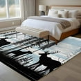thumbnail image 4 of Deer Bear Area Rug 5x7 FT, Non Slip Bedroom Throw Carpet, Retro Farmhouse Trees Forest Wooden Grain Washable Soft Floor Carpet Non-Shedding Rug for Dining Room Bedside Classroom Desk, 4 of 9