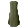 thumbnail image 4 of Josdec Women's Casual Round Neck Sleeveless Mini Dresses Button Front Irregular Hem Cotton Solid Color for Summer Daily Wear S-XXL, 4 of 8