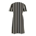 thumbnail image 3 of Summer Saving Wycnly Dresses for Women 2024 Casual High Waist Swing Hem Plus Size Short Dresses Short Sleeve V-Neck Striped Print Summer Mini Sun Dress Khaki XXL Clothes, 3 of 7