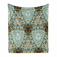 thumbnail image 1 of Ethnic Soft Flannel Fleece Throw Blanket, Classic Tie Dye Effect Batik Motif with Bizarre and Oriental Aesthetic Print, Cozy Plush for Indoor and Outdoor Use, 70" x 90", Brown Blue, by Ambesonne, 1 of 6