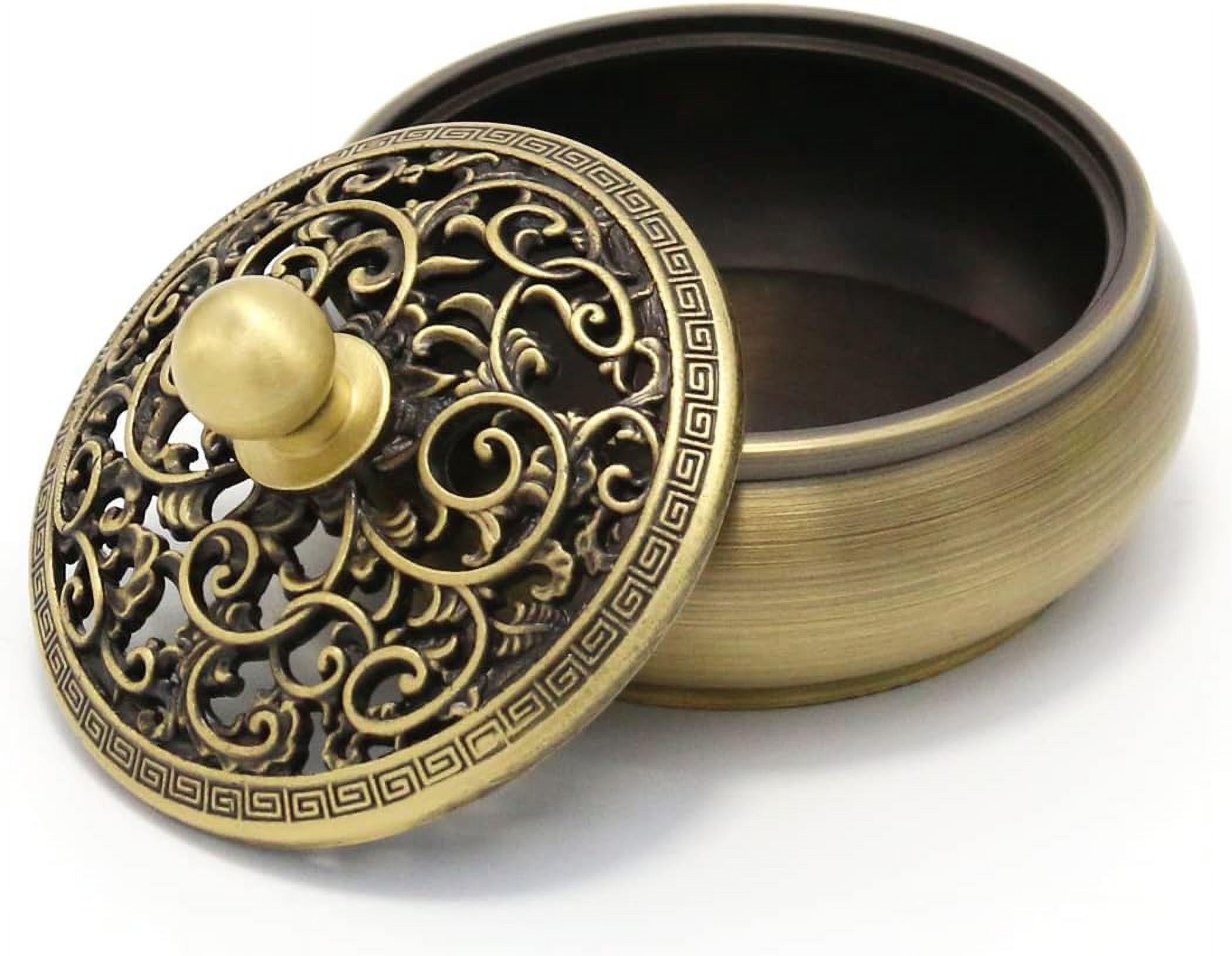 Namzi Brass Incense Burner Set Premium Incense Holder for Meditation, Yoga & Relaxation, Elegant Home Fragrance Gift Set,Carp Cover