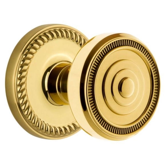 Grandeur 808056 Newport Solid Brass Rose Single Dummy Door Knob - Brass