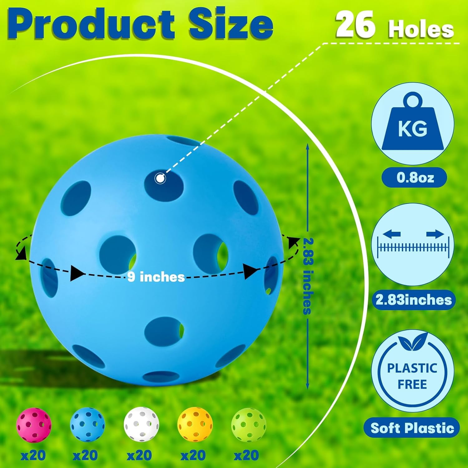 12/100 Pack Baseball Practice Balls Plastic Training Balls Lightweight Hollow Softballs with a Drawstring Bag for Hitting, Baseball Training Indoor Outdoor Use