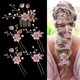 thumbnail image 1 of 5 piezas de horquillas para el pelo de novia con flores, peineta de perlas de cristal, tocado, accesorios para el cabello de boda dorados, diamantes de imitación, compañero de novia, 1 of 5