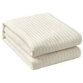 thumbnail image 3 of Nanshing Myrne 7 Piece Modern Solid Color Waffle Quilt Set, Beige, King, 3 of 8