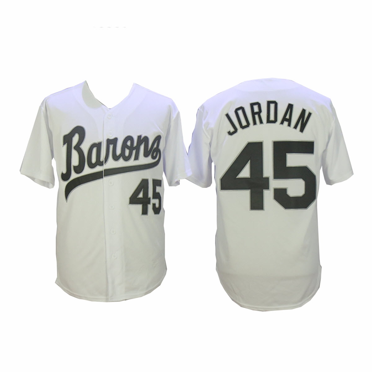 Michael Jordan 45 Barons White Baseball Jersey Birmingham Uniform