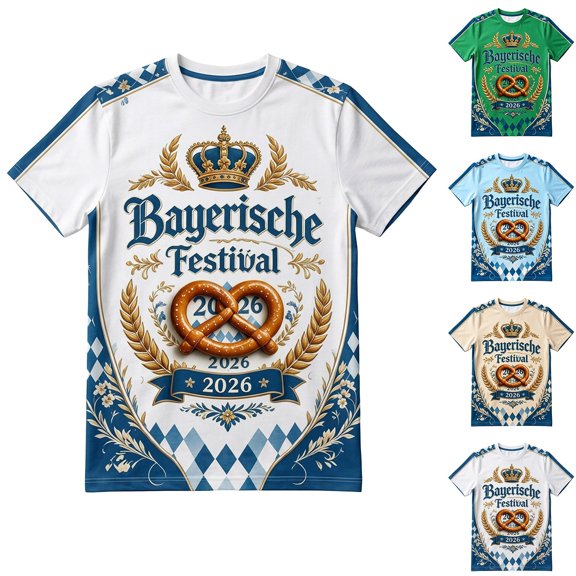 Telankuip Men's Traditional Bavarian Oktoberfest T Shirt Vintage Printed Classic Crew Neck Short Sleeve Graphic Tees Plus Size Loose Comfort Casual Summer Tops for Festival 1—White XL