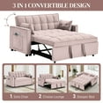thumbnail image 5 of Rophefx 3 in 1 Convertible Sleeper Sofa Couch with Pullout Bed, Sherpa Loveseat Sofa with Storage and Pillows, Modern 2 Seater Futon Couch Bed for RV, Living Room, Bedroom and Small Space, 5 of 9