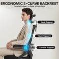 thumbnail image 4 of Ultifit Ergonomic Office Chair for Adult, Black Breathable Mesh Desk Chair with Adjustable Headrest, Armrests, Lumbar Support, and Rocking Function，400LBS, 4 of 11
