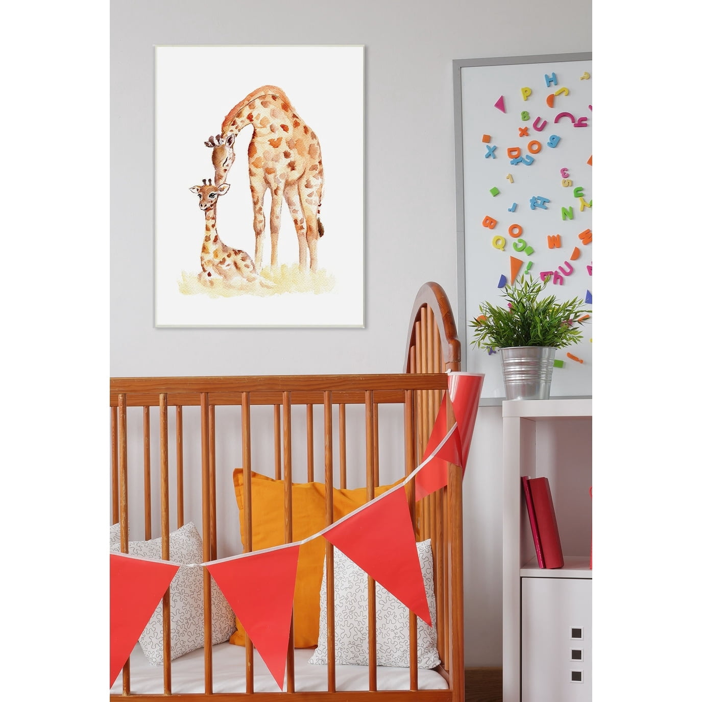 The Kids Room by Stupell Giraffe Family Illustration Stretched Canvas Wall Art, 16 x 1.5 x 20