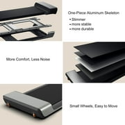 WalkingPad Folding Treadmill, Ultra Slim Foldable Treadmill Smart Fold Walking Pad Portable Safety Non Holder Gym and Running Device P1 Grey 0.5-3.72MPH