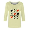 thumbnail image 4 of Penkiiy Women's Valentine's Day Fashion Printed T-shirt 3/4 Sleeves Blouse Round Neck Casual Tops XL Khaki, 4 of 5