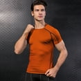 thumbnail image 2 of WREESH Men's Fitness T-Shirts Stretch Quick-Drying Solid Color Crew Neck Short Sleeve Sports Tops Orange, 2 of 9