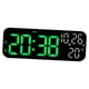 thumbnail image 2 of Reloj despertador Digital LED con 3 niveles de luz ajustable reloj de escritorio con visualización de fecha y semana moderno para estante mesita de no Verde negro, 2 of 6