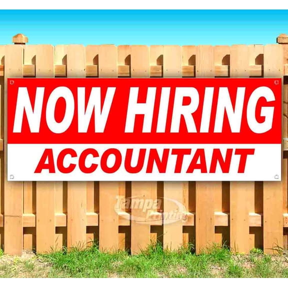 Now Hiring Accountant 13 oz Vinyl Banner With Metal Grommets