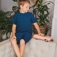 thumbnail image 4 of Fotbe Dark Blue Pijama Estampada de 2 Piezas para Niños – Ropa de Dormir de Manga Corta Cómoda para Niños y Niñas, Camiseta y Shorts de Algodón-4X-Large, 4 of 6